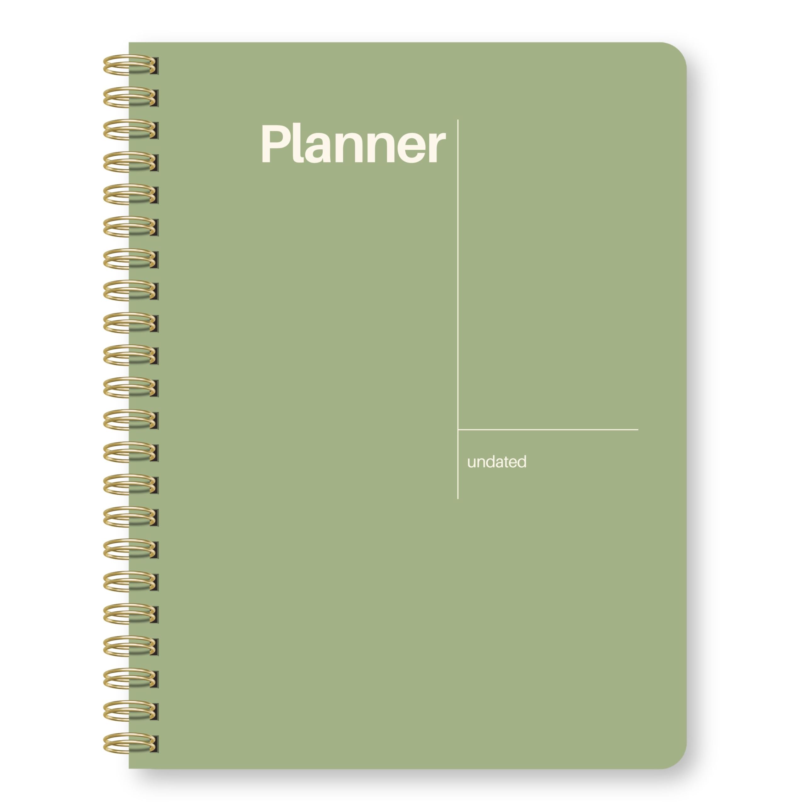 Wochenplaner, undatiert, 21,6 x 27,9 cm, Dashboard-Layout, Grün
