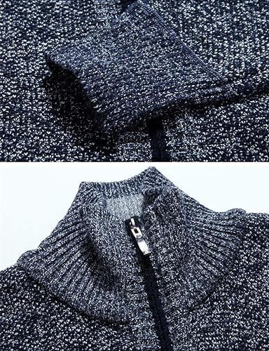 LemonGirl Mens Casual Slim Full Zip Knitted Cardigan Sweater with Pocked4