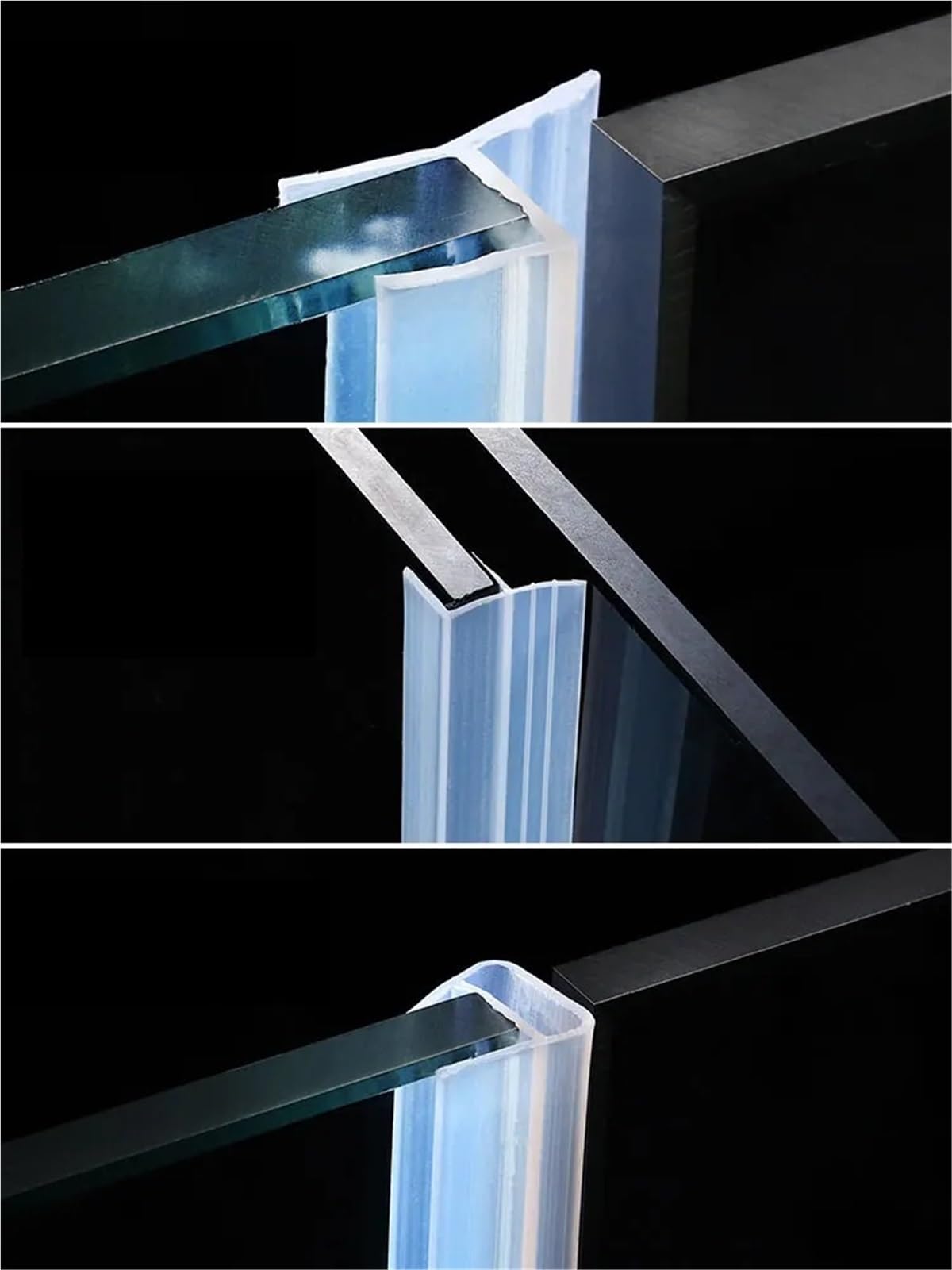 Sello para Puerta de Ducha, Tira de Sellado for Puerta de Vidrio de baño, Tira de Sellado for mampara de Ducha de Silicona de 4M F/H for Vidrio de 6-12 mm(H12mm)