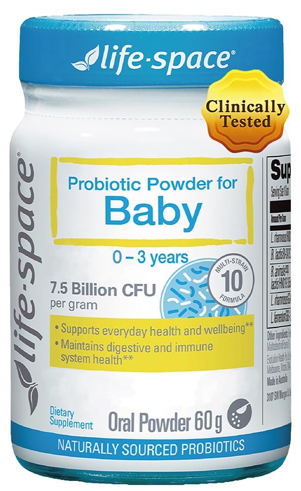 Life-Space Baby Probiotic Powder for Infants and Toddlers up to 3 Years Old - 10 Strains for Supporting Digestive, Gut and Immune Health - 60 Grams