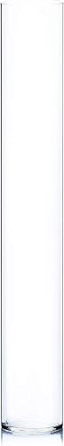 WGV Tall Cylinder Glass Vase, Open Width 7", Height 47", Clear Large Floral Container, Planter, Centerpieces for Wedding Party Event, Home Office Decor, 1 Pieces