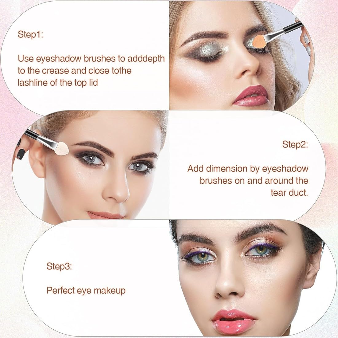 Aplicador de Maquillaje Doble Punta, Sombra para Ojos, Mini Esponja, 20 Piezas