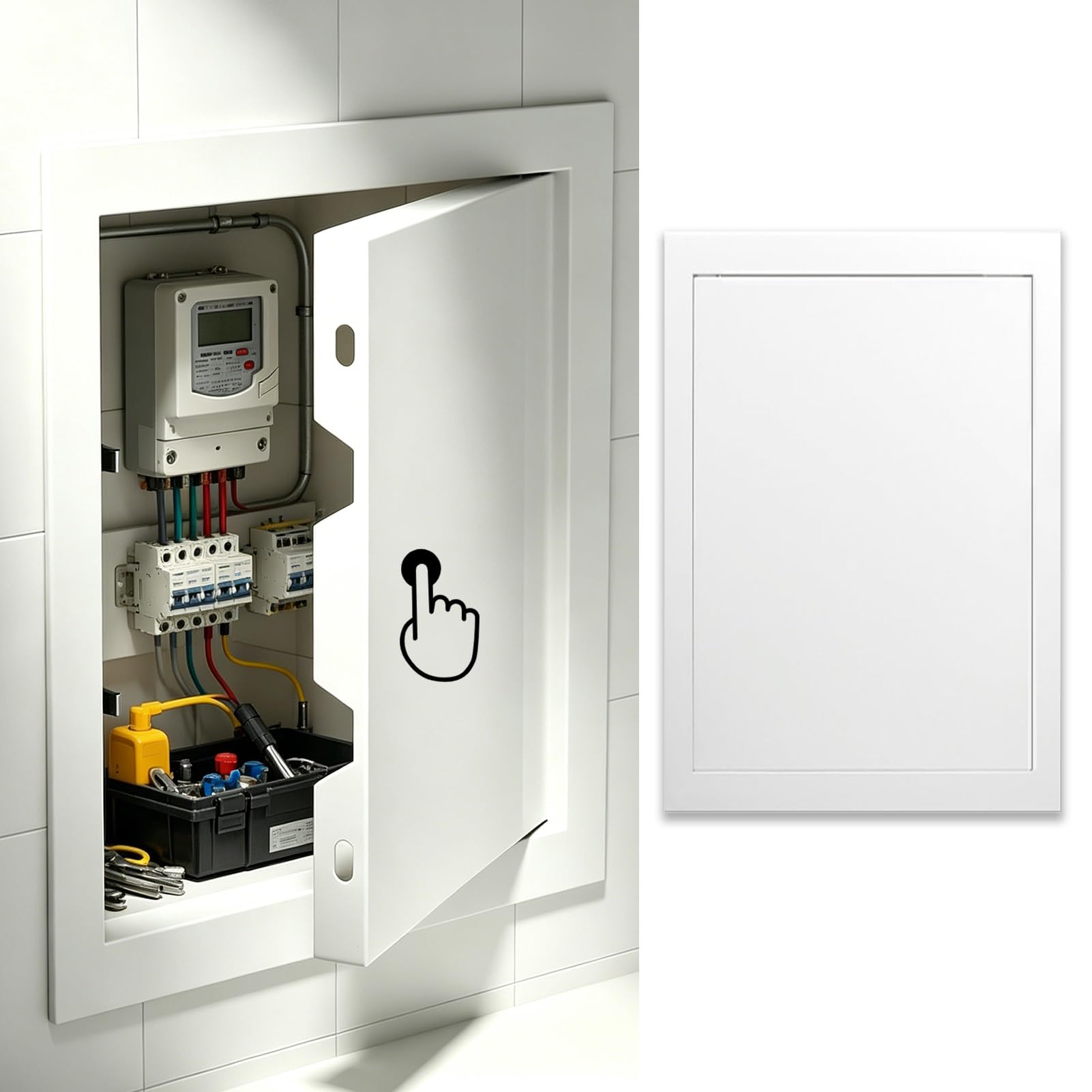 Wall Access Door Panel with Push Latch, 20x20 12x12 8x8in Heavy-Duty Square Inspection Panel for Plumbing, Rust-Resistant Maintenance Hatch Cover(White,200x250mm(8x10in))