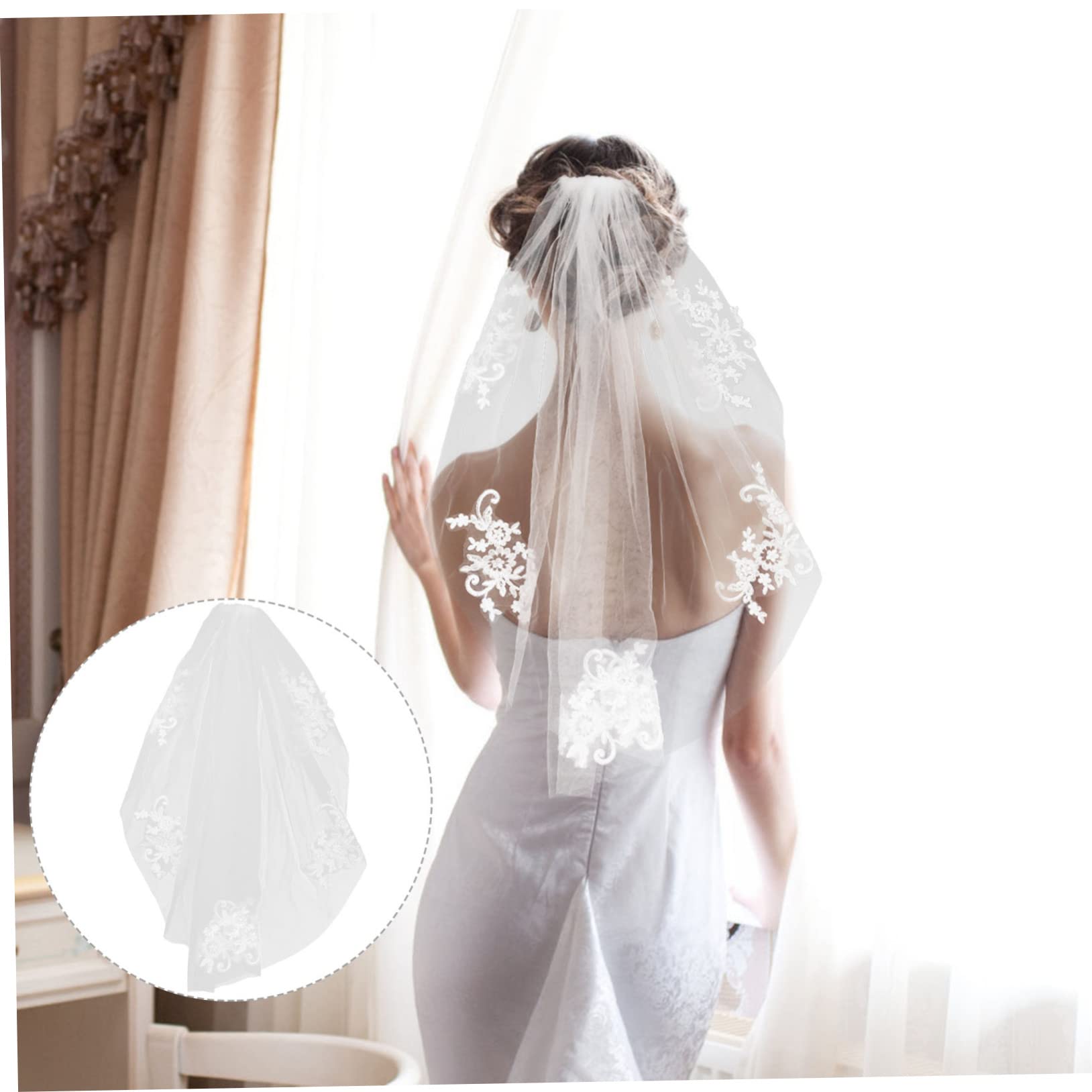 Holibanna 4pezzi Nuziale Da Sposa Singolo Con Fiori Elegante Accessorio Per Cerimonie e Fotografie Di Matrimonio Design Raffinato Per Sposi