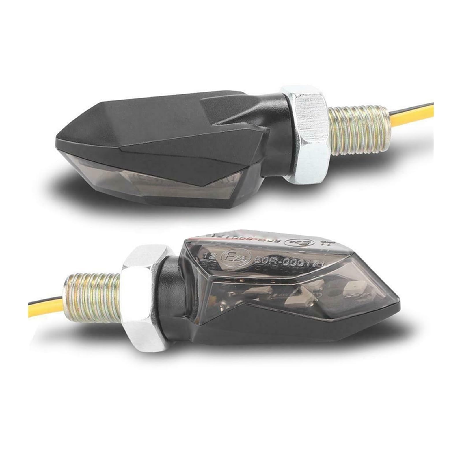 Genérico Intermitentes de moto señal de giro 1 par para la mayoría de las motocicletas LED de para giro para luz de señal 12V intermitentes ámbar indicador intermitente para lámpara de señal