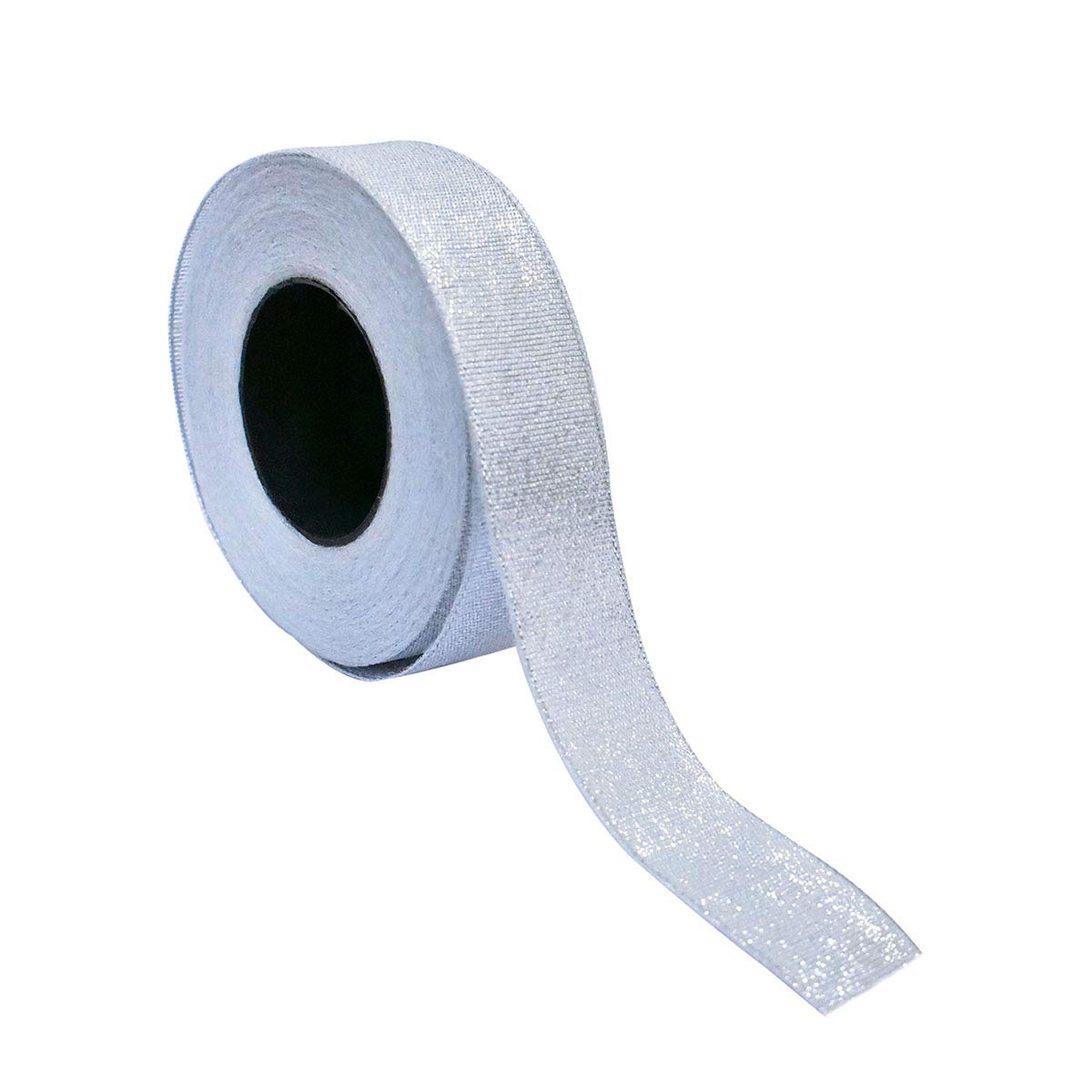 Embroiderymaterial Metallic Sparkly Ribbon Lace for Craft, Embroidery and Decorations 5 Rolls (Silver, 2.7CM, 125 Mtr)