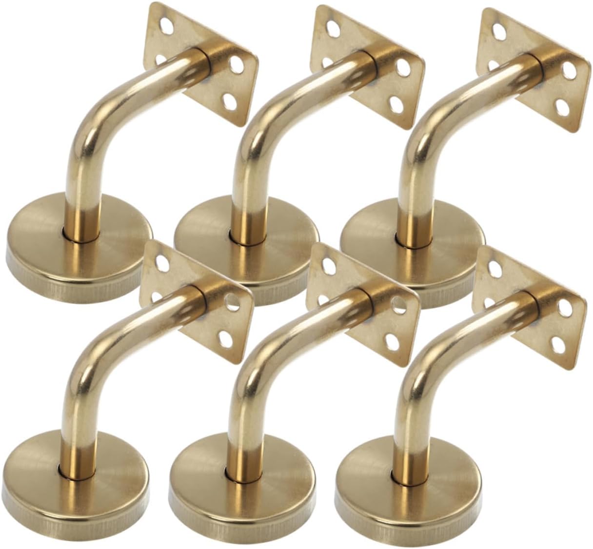 6pcs Stainless Steel Handrail Brackets for Staircase Support Stair Handrail Accessories Easy to Install Wall-Mounted Bracket for Indoor and Outdoor Use