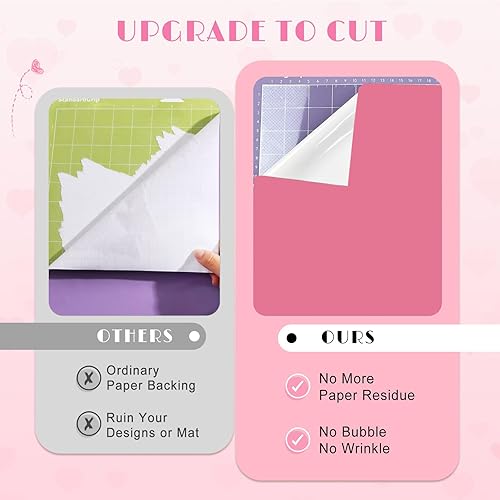 Miniatura 4 de Tintnut Vinilo permanente rosa, vinilo adhesivo rosa intenso, 16 hojas de 12 x 10 pulgadas, vinilo rosa claro para el día de San Valentín para