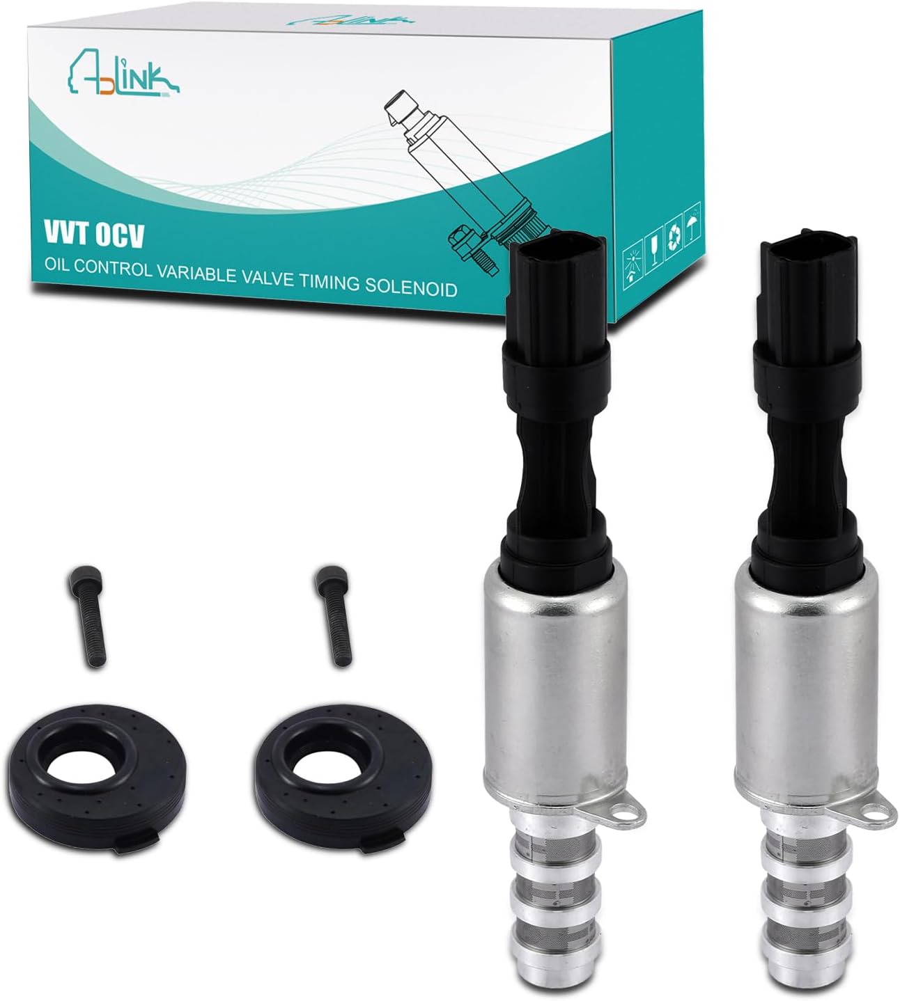 Variable Valve Timing VVT Solenoid Fits For Ford F150 Explorer Expedition For Mustang, For Lincoln Mark LT Navigator 4.6L 5.4L - Camshaft Position Actuator Solenoid Replace 8L3Z-6M280-A 2PCS