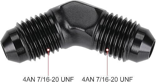 Miniatura 6 de Podavelle Adaptador de unión reductor de llamarada macho 4AN macho a 3AN de aluminio negro