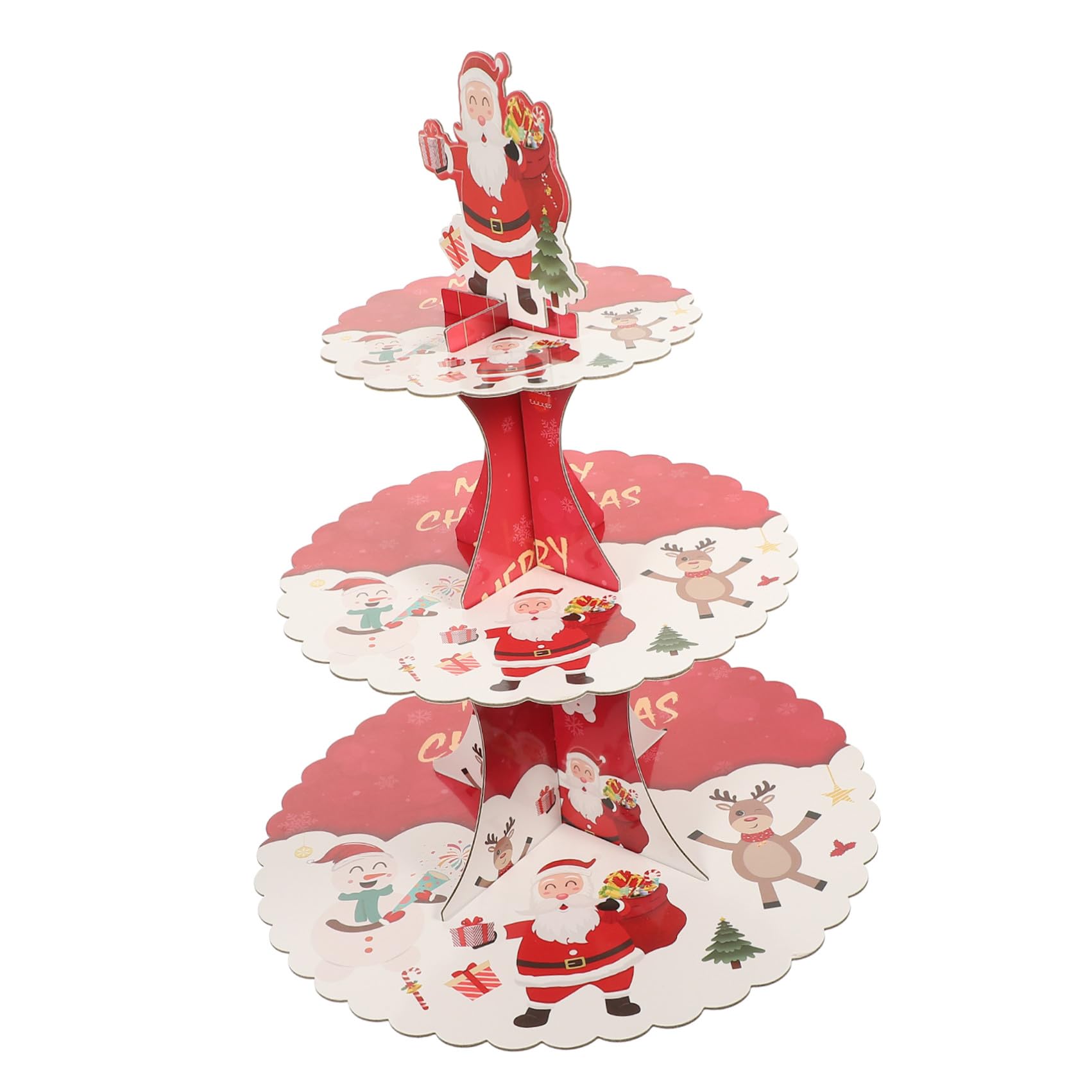 Cabilock 4 Pezzi Di Supporto Per Torta Di Natale Pirottini Trasparenti Per Cupcake Supporti Per Torte In Cartone o Per Cupcake Topper Per Di Buon Compleanno Basi Per