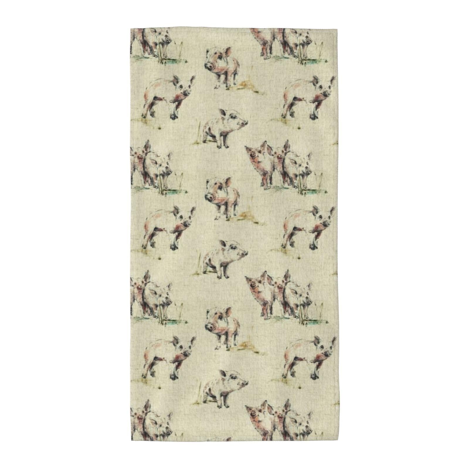WYCZHY Pig Background Printed Quick Dry Beach Towel For Camping Travel Vacation