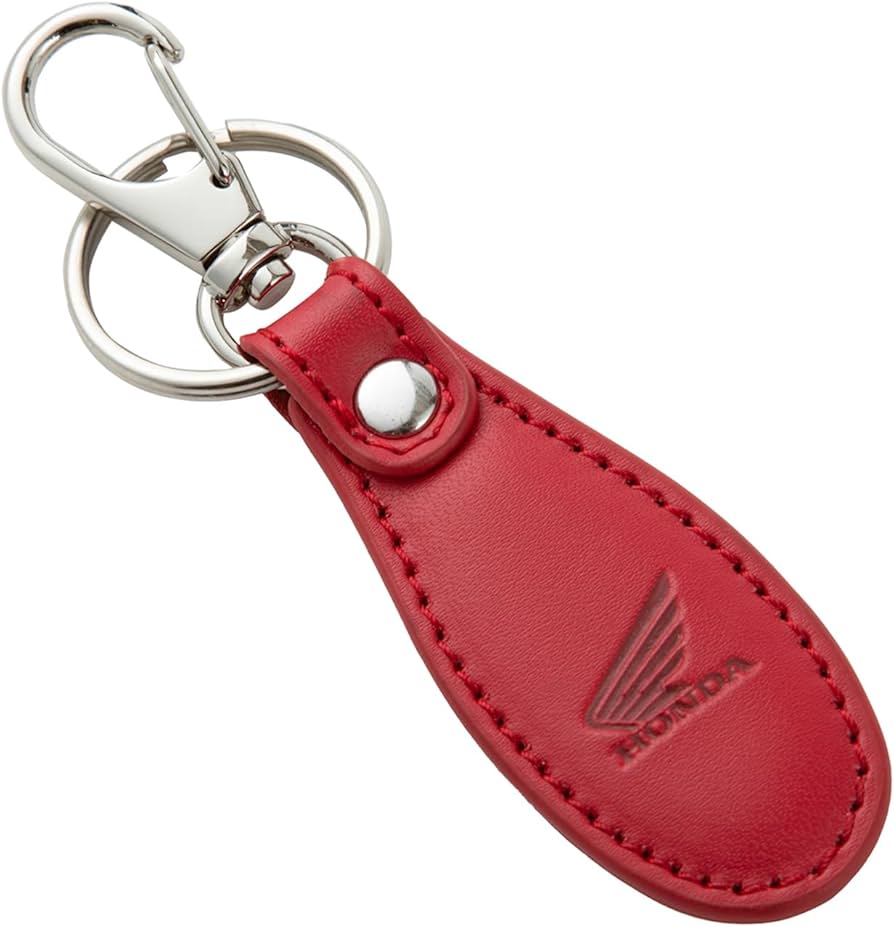 Amazon | Honda(ホンダ) Honda レザーオーバルキーホルダー R(レッド