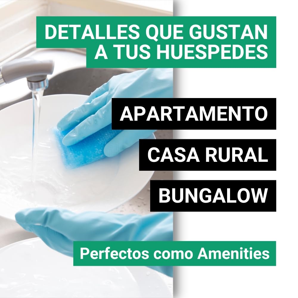 GPQ - Lavavajillas Monodosis Líquido 15ml. | 250 Und. | Amenities Detergente Manual Vajilla | Quitagrasa/Desengrasante | Sin Parabenos | B&B, Casa Rural, Camping, Apartamento... | Fabricado en España