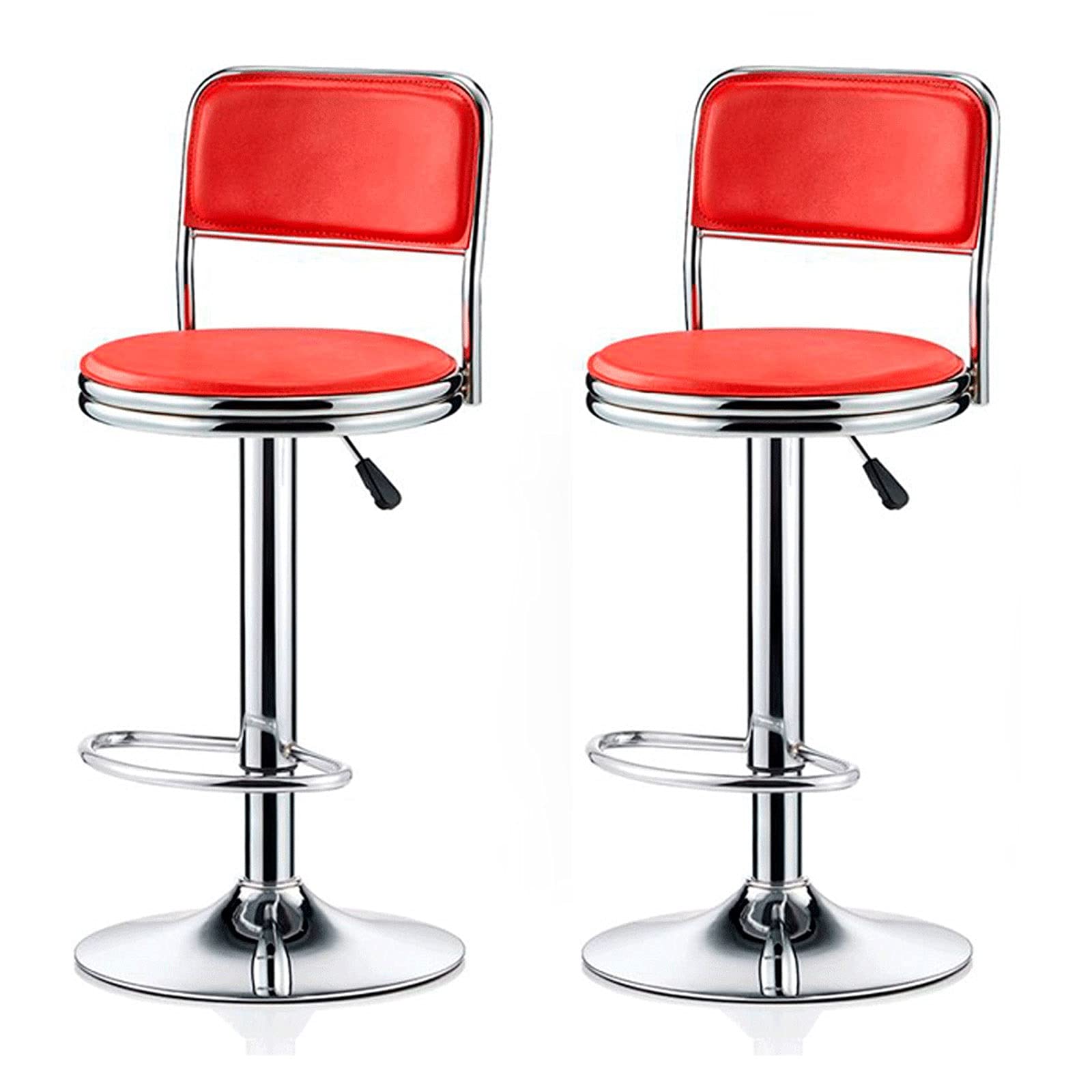 AYCDL Barstool Counter Height Stool Set Of 2, Modern Design Swivel Barstools, Height Adjustable Elegant Chair,for Home/Kitchen/Pub/Dining,Red-Bar stools Set of 2
