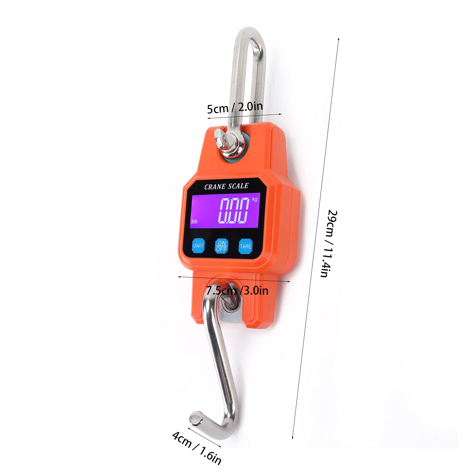Mini-Kranwaage, Wiederaufladbar, Digitale Hängewaage, Heimbedarf (WH-C06 wiederaufladbares normales Modell orange)