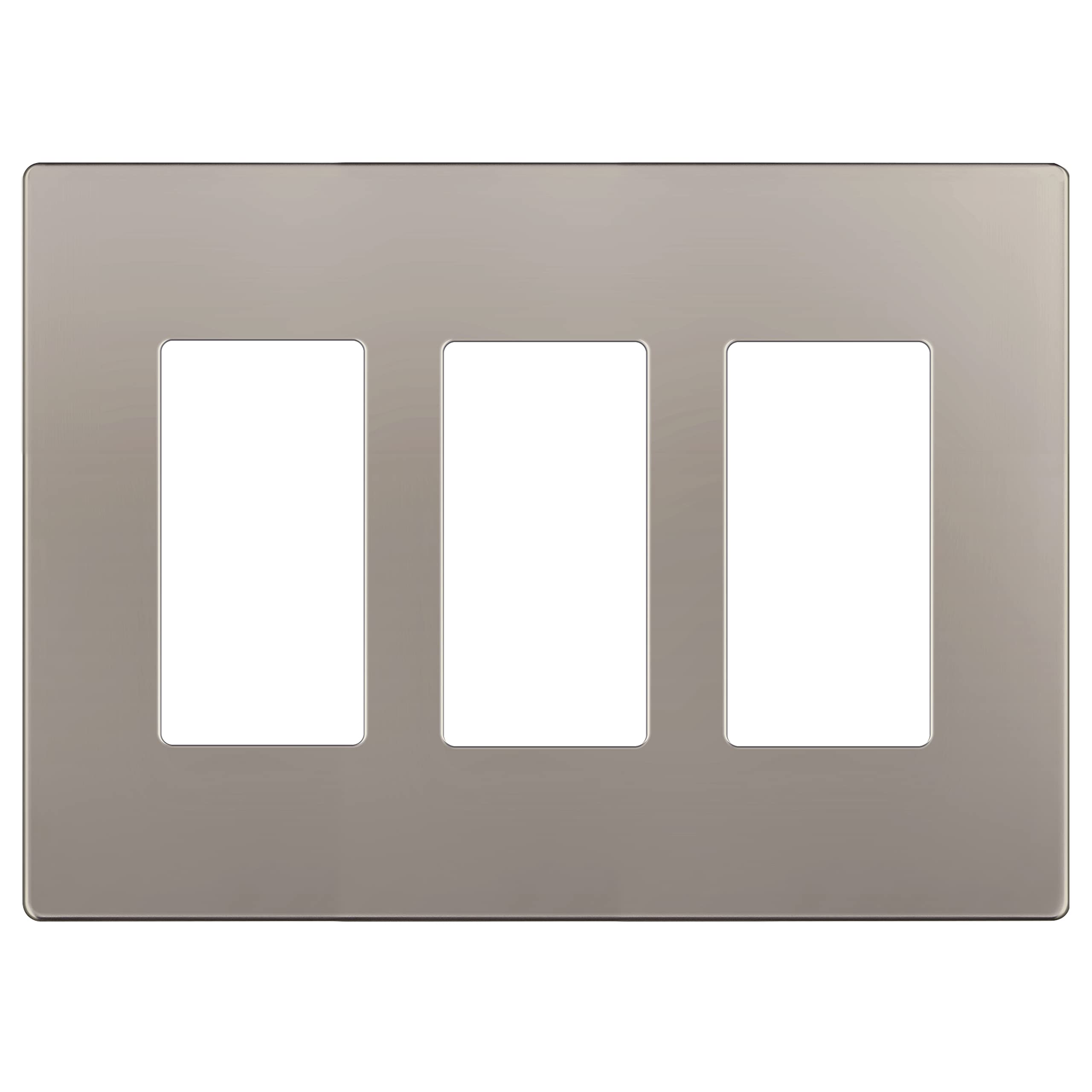 LIDER Brushed Finish Decorator Switch Cover, Screwless Wall Plate, Mid-Size 2-Gang 4.88" x 4.92", Unbreakable Polycarbonate Thermoplastic, UL Listed, LSWP-32M-BGD, Brushed Gold — view 96