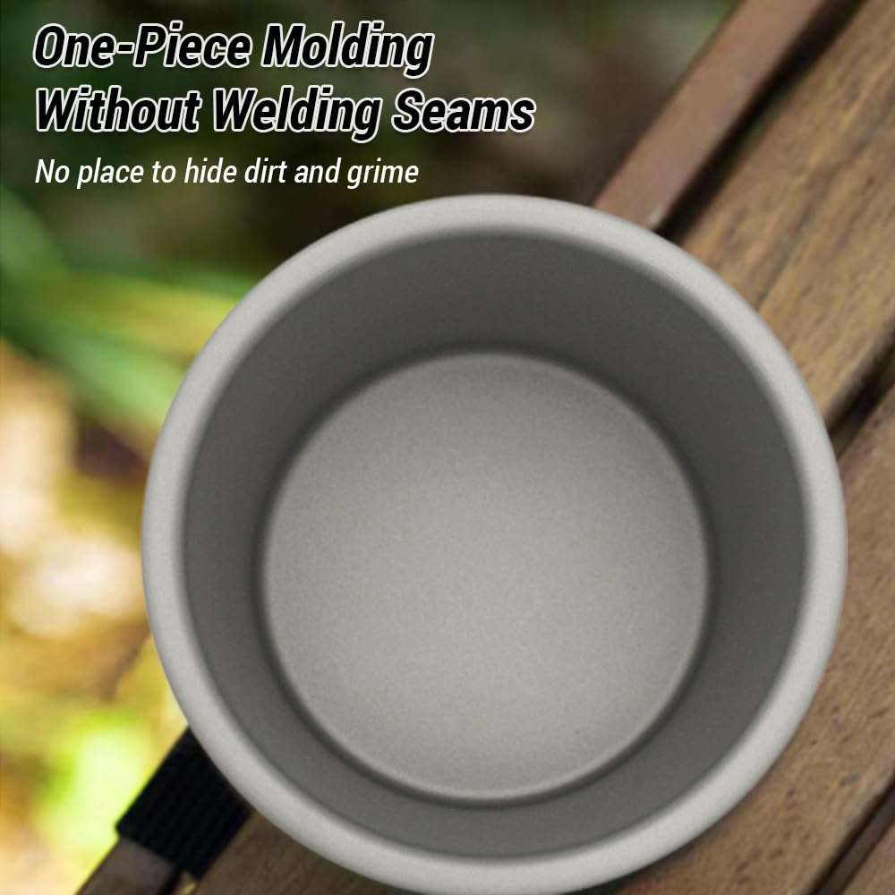 Ausla Metal Camping Mug Lekki Kubek do Piwa Ti 220ml Bezszwowy Projekt Przenośny do Podróży na Zewnątrz (8 szt)