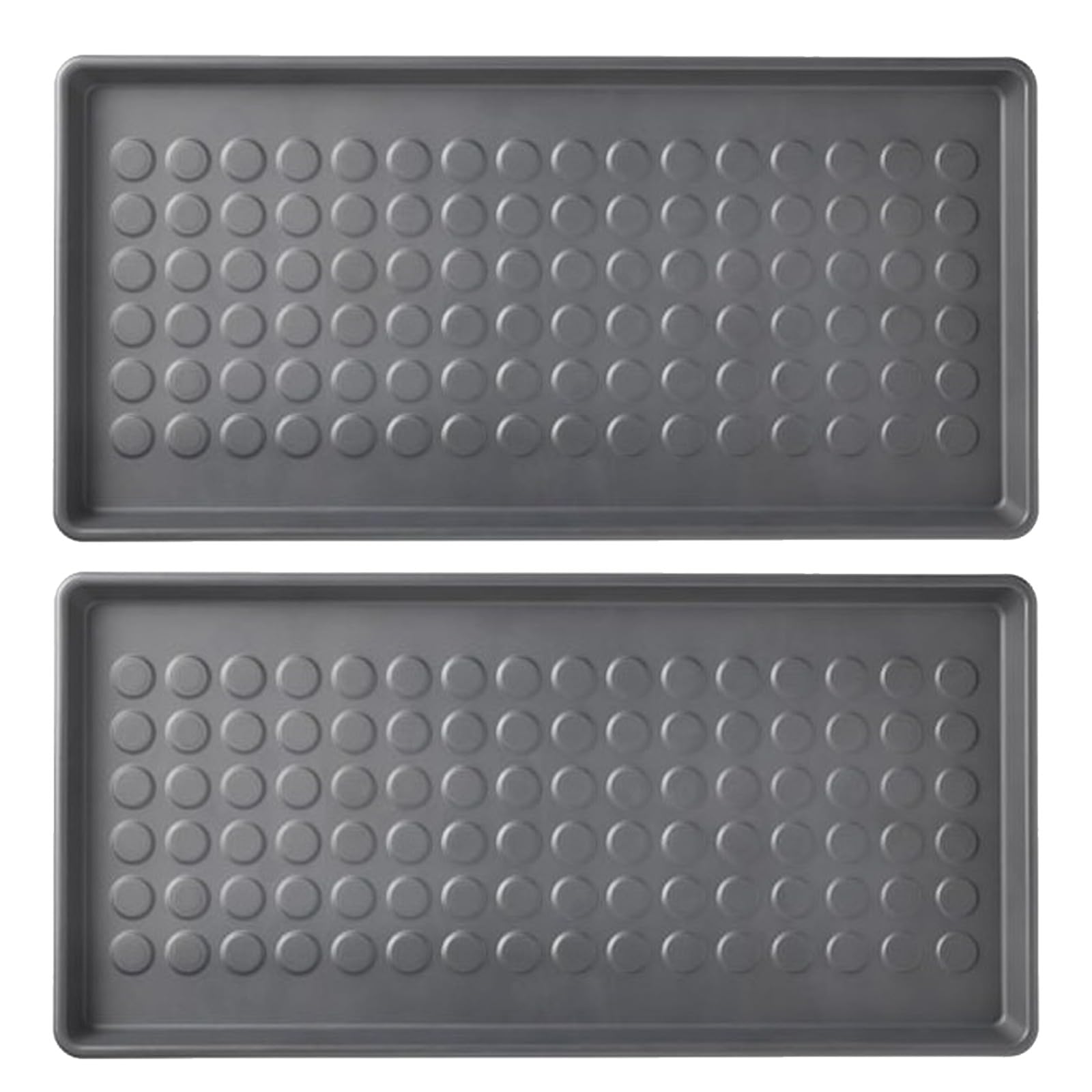 BAGGMUCK Indoor Outdoor Shoe Mat 71×35 cm Grey – Dirt, Gravel & Water Catcher Tray for Entryway, Hallway & Shoe Racks (2)