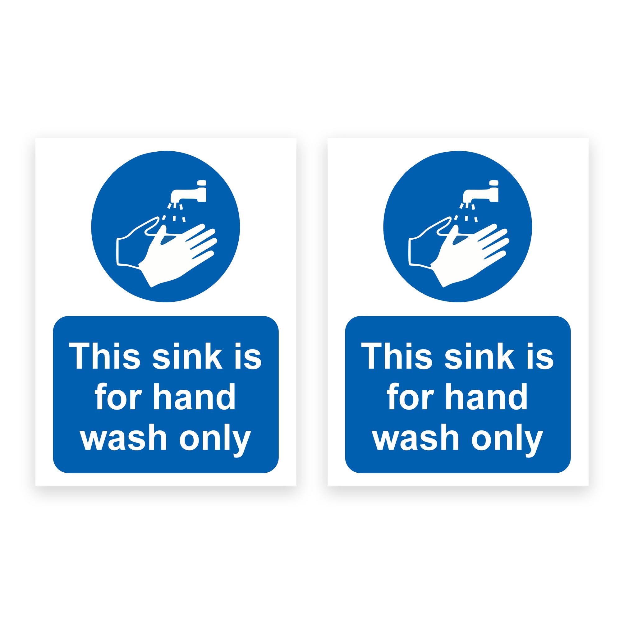 Large-Sized Twin Pack / 150x200mm Each (2-Pack) / This Sink Is For Handwash Only Self-Adhesive Signage/Vinyl Decals Removable & Wipeable/Indoor or Outdoor Stickers/Gloss Finish /