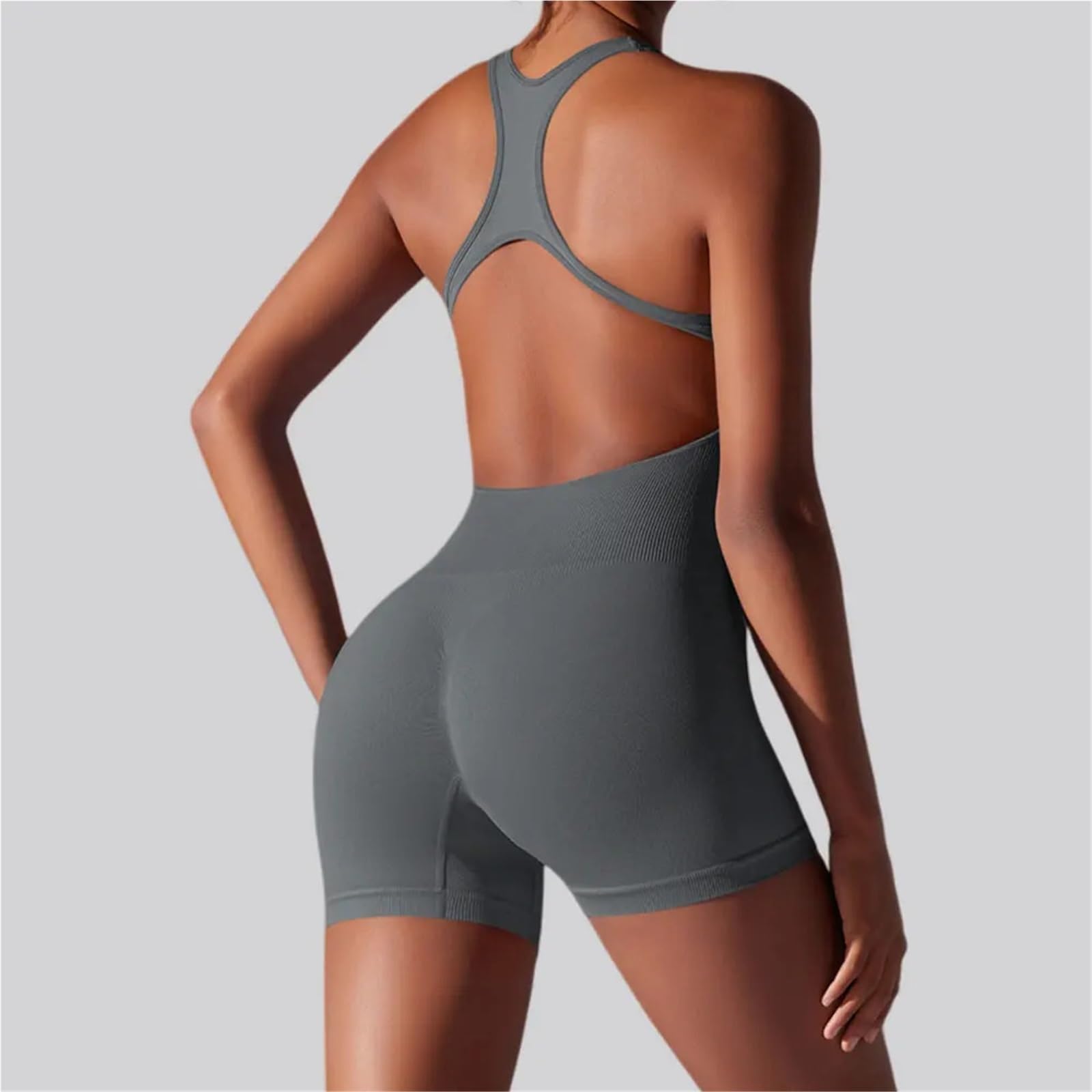 Body de Pilates, mono deportivo sin costuras, entrenamiento for correr, traje Yoga una pieza, pantalones cortos espalda, conjunto mameluco