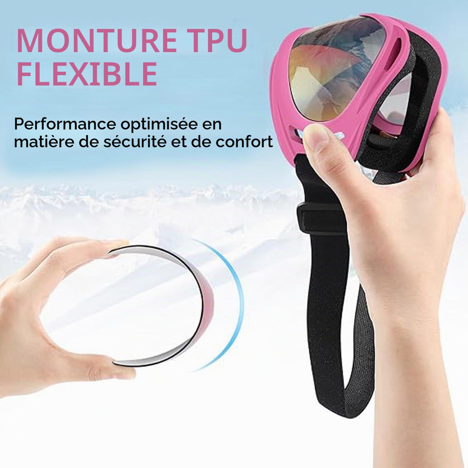 Lunettes de ski, de snowboard, de ski, anti-buée, de protection UV, pour activités de plein air, ski, cyclisme, snowboard, randonnée, protection des yeux, unisexe