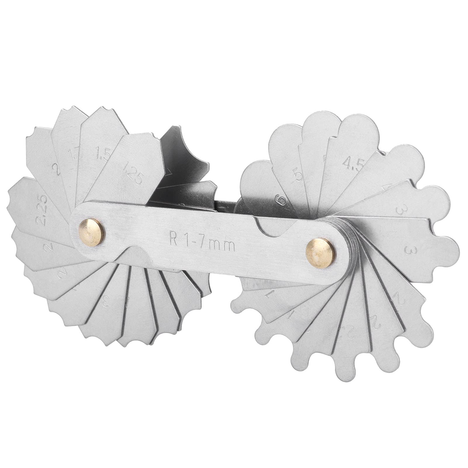 Radius Gauge, Alloy Steel Radius Gauge Radius Measuring Tool Sturdy For Concave And Convex Surfaces (R-15, 5-25mm) - Image 2 thumbnail