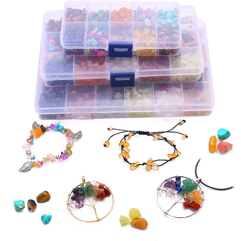 Kit de cuentas de Chips de amatista de cristal de piedra Natural, anillos con cierre de langosta, juego de abalorios de gancho for pendientes, pendientes DIY, pulsera, fabricación de joyas ( Color : 0