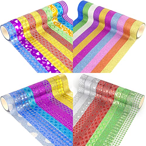 Mpopuul 60 Rolls Glitter Washi Tape Set, Washi Masking Decorative Tapes For Christmas Diy Decor Planners Scrapbooking Adhesive School/Party Supplies #TOP1