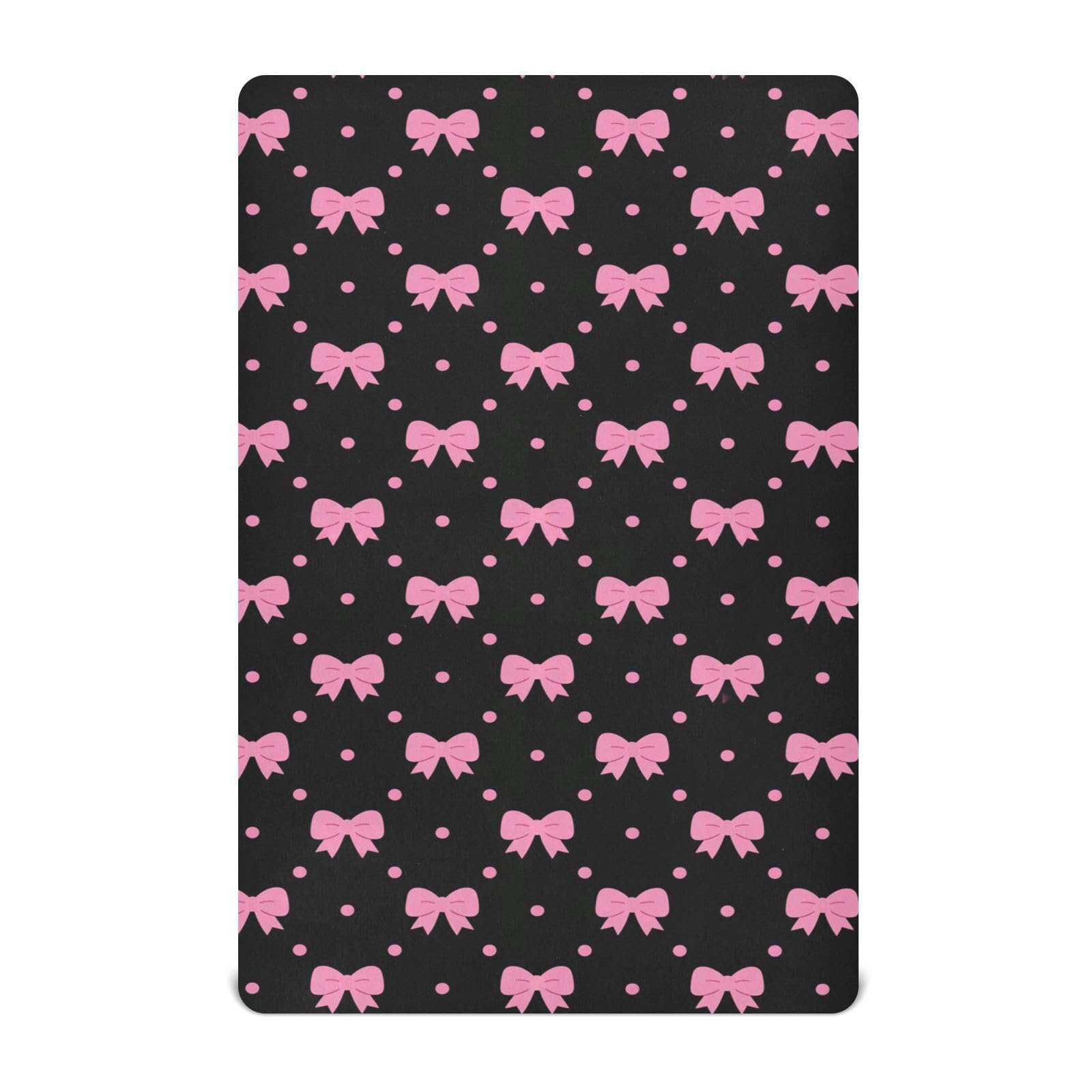 Crib Sheet Breathable Soft Crib Mattress Sheet for Baby Toddler Boys Girls Fitted Pack n Play Crib Sheet Fit Standard Crib Mattress 52 x 28 Inch Hot Pink Bows Polka Dots
