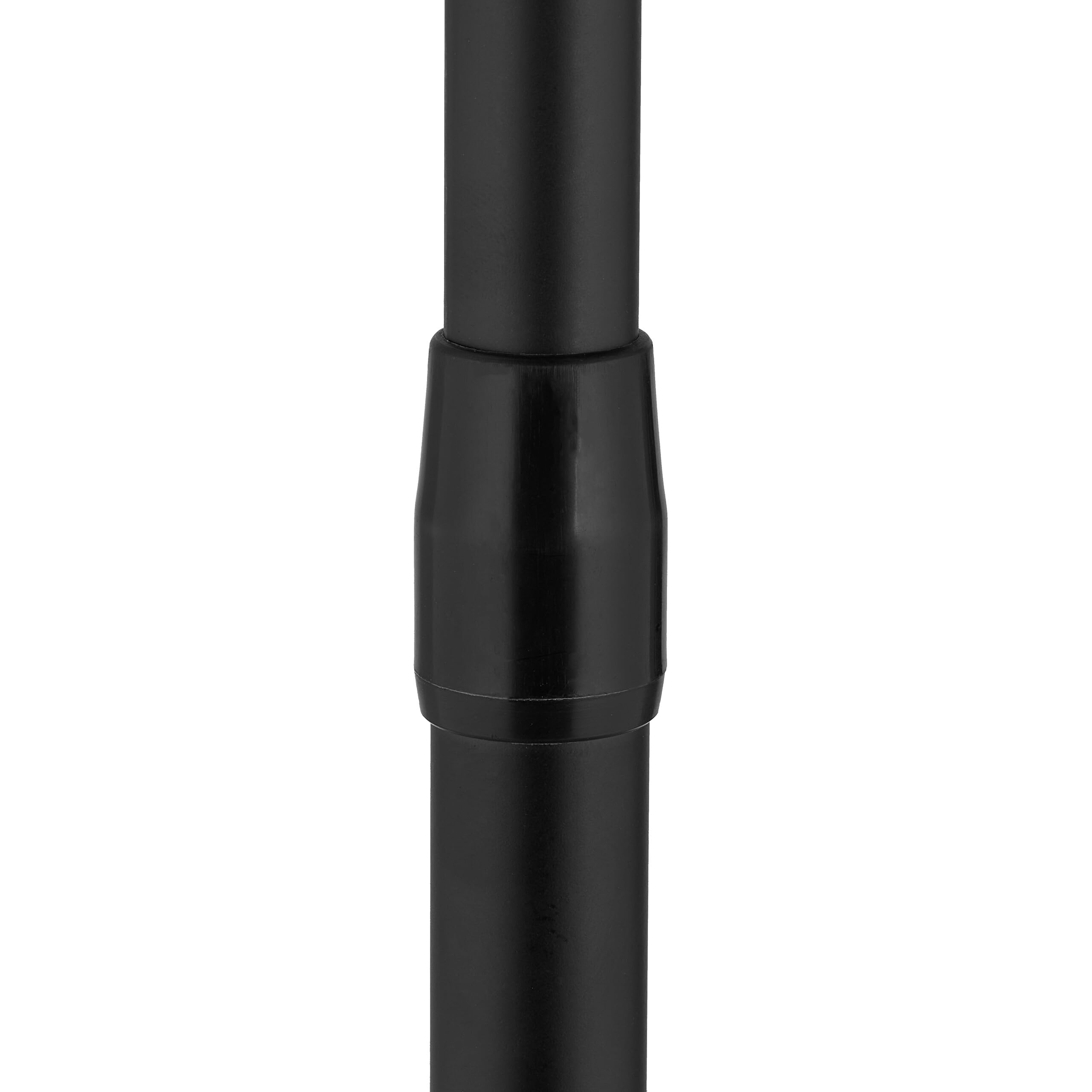 Relaxdays Asta a Pressione per Tende, Telescopica 66–110 cm, Bastone Estensibile Appendiabiti, Acciaio Inox, Nero