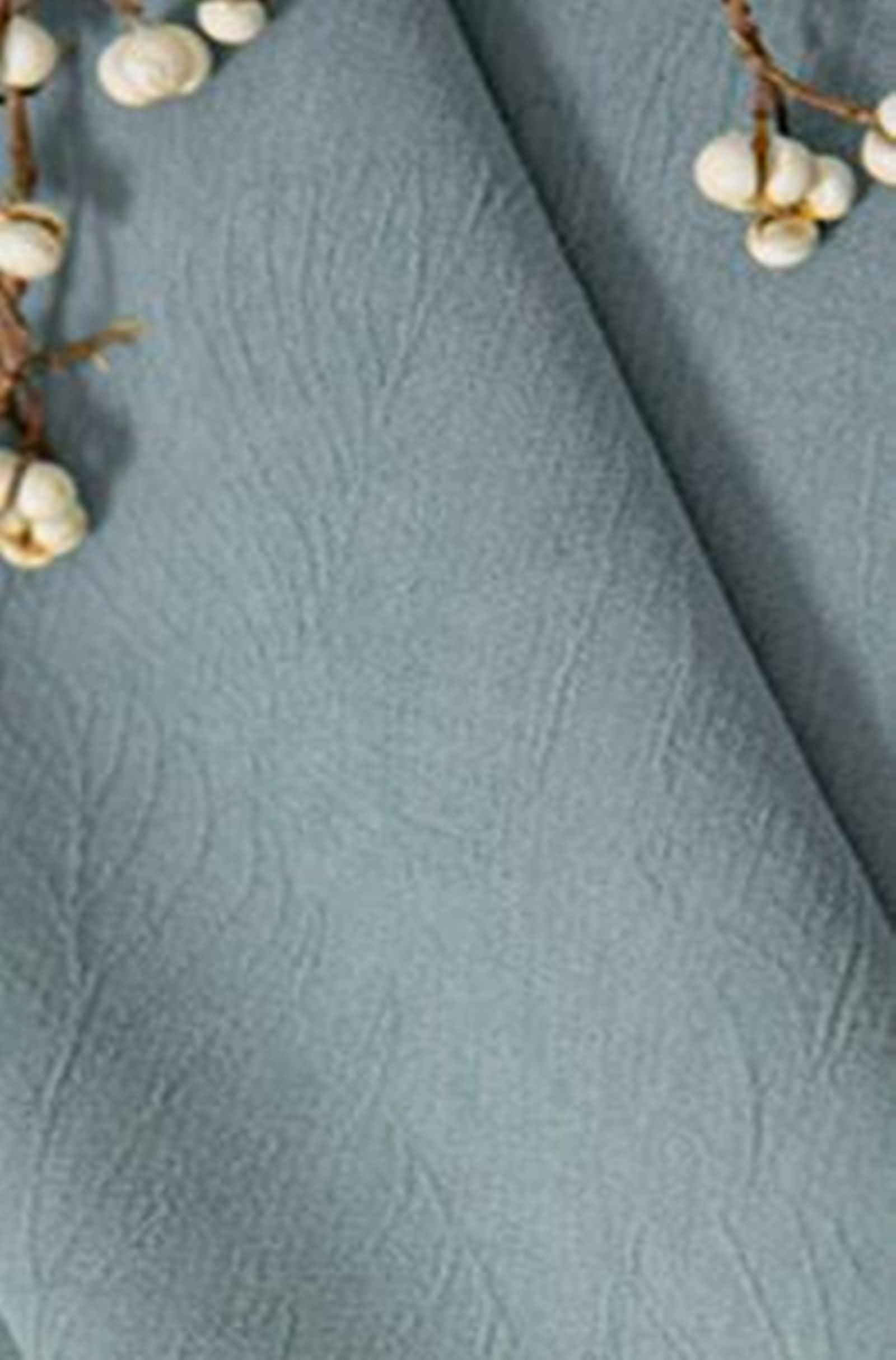 Rideaux Occultants, Voilage Fenetre Vintage Couleur Unie Gris Bleu Rideau Cuisine Automne Chenille Lot de 2 132x160cm