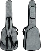Vista 7 de Bolsa de guitarra acústica de 36 pulgadas, funda de guitarra suave, correa ajustable, color gris