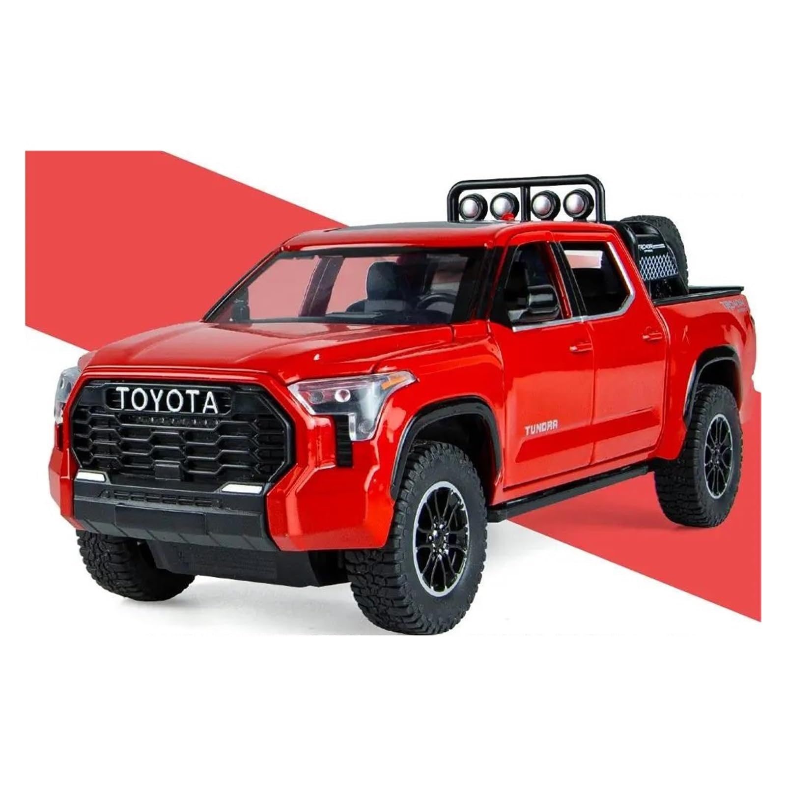 Scale car Model 1:24 for Tundra Truck Alloy Car Model Diecast Metal Car Model Collection Ornaments Put in Display Cabinet Suitable for Display(Red)