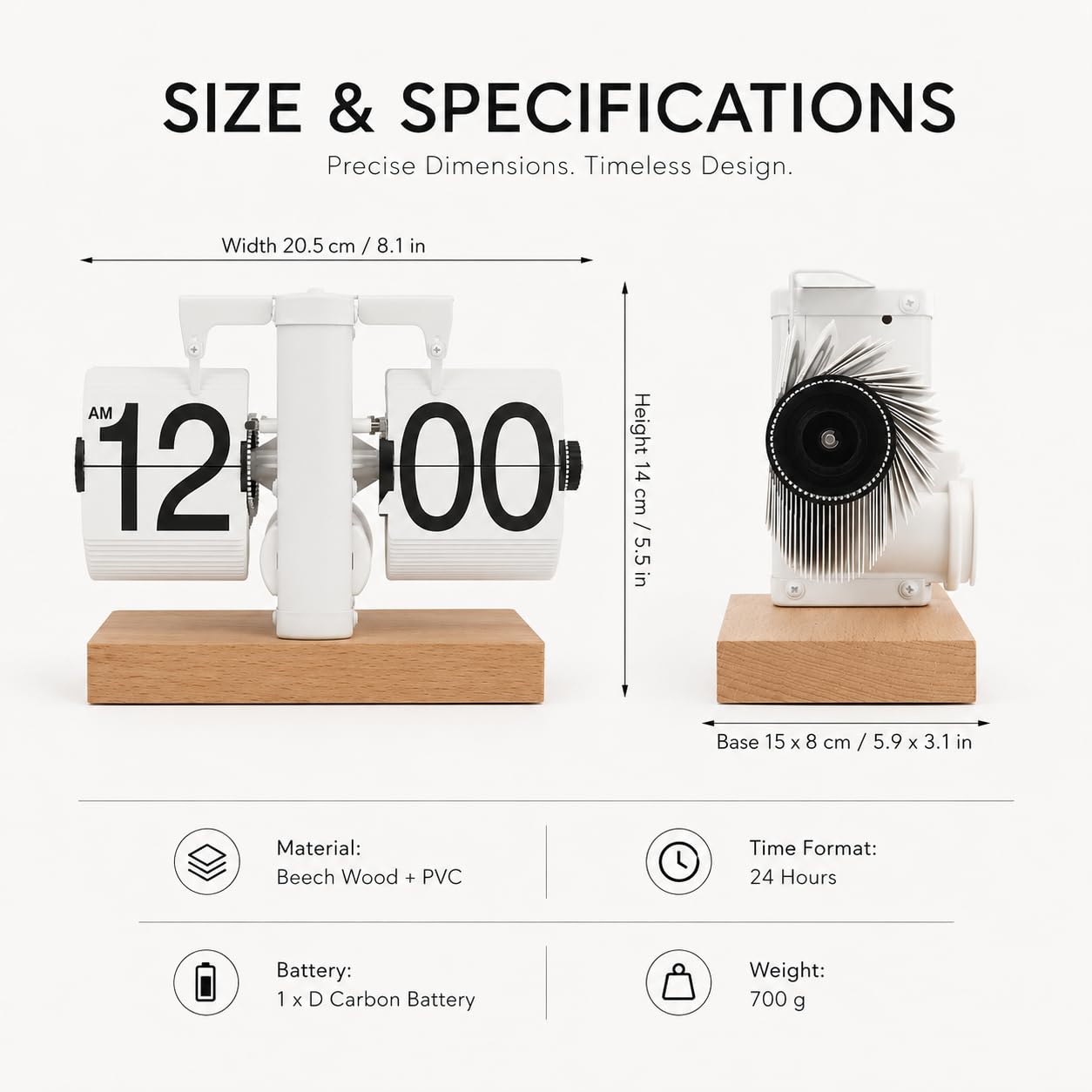 Flip Orologio Da Tavolo, Auto Flip Clock Flip down Clock Orologio Da Scrivania Orologio Da Tavolo a Fogli Mobili, Decorativo Retro Orologio a Flip Alimentato a Batteria per L'ufficio La Casa