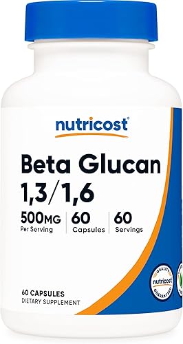 Nutricost Beta Glucan 500mg 1,31,6 D-Glucano, 60 cápsulas vegetarianas - Sin gluten, sin OMG