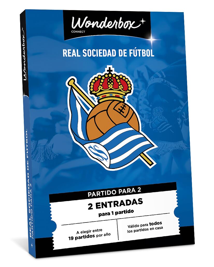 WONDERBOX Connect - Caja Regalo - Real Sociedad - 2 entradas para 1 Partido - para Todos los Partidos en casa - San Sebastiàn - Válido Durante 27 Meses