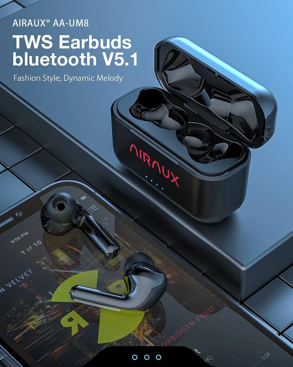 AIRAUX AA-UM8 TWS Bluetooth V5.1 Earbuds and Charging Case