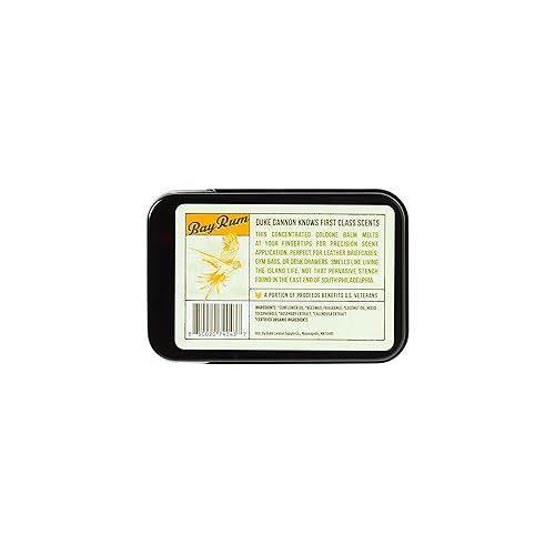 Miniatura 9 de Duke Cannon Supply Co. Colonia sólida para hombres, ron de bahía (almizcle cítrico, madera de cedro, especias de la isla), bálsamo concentrado, lata