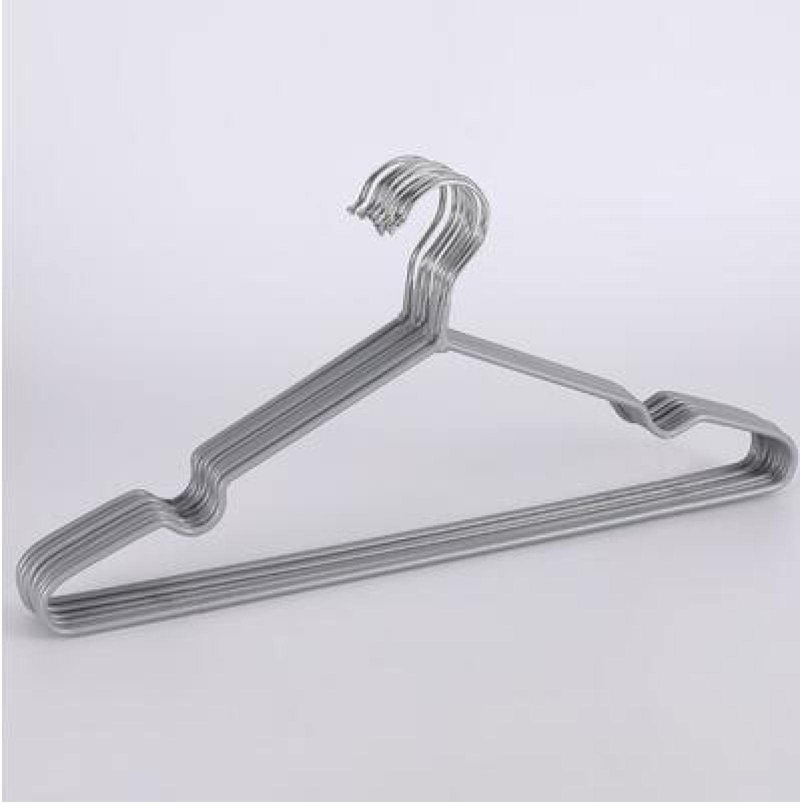 Kleiderbügel Garderobenbügel dicker Kunststoff Kleiderbügel spurlos Metall Aufhänger weiß (silber)