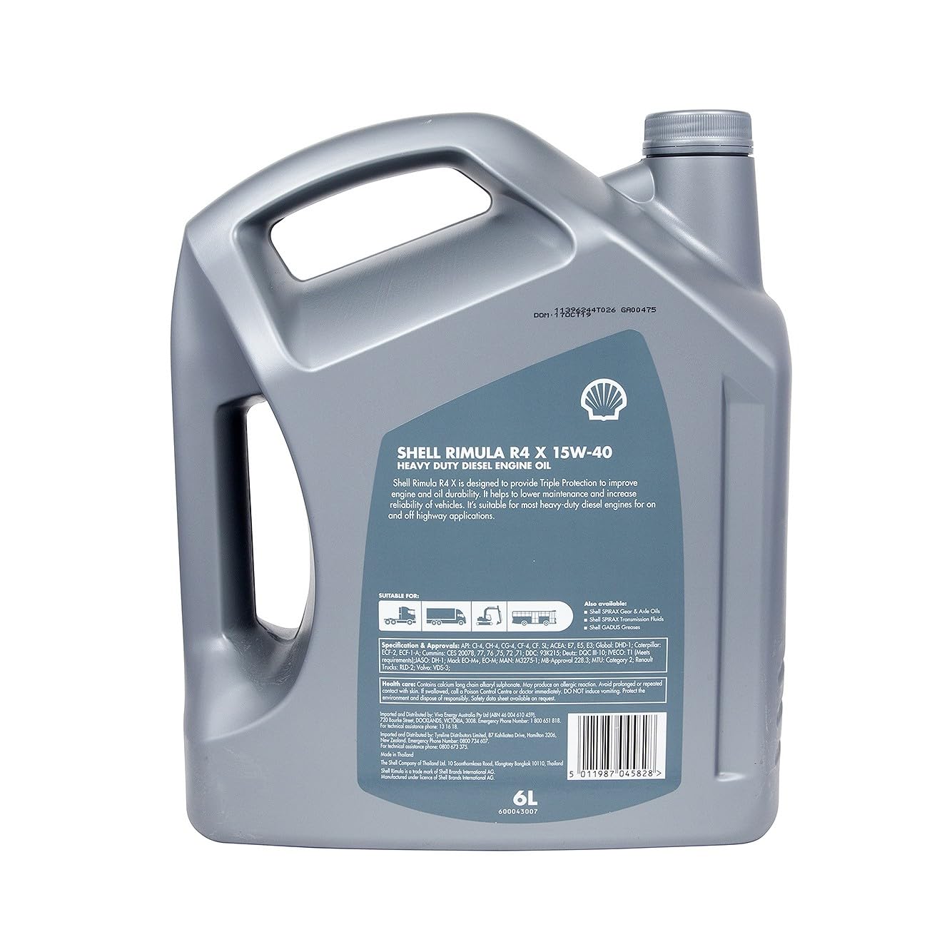 Shell LubricantsRimula R4 X 15W-40 (CI-4) Heavy Duty Diesel Engine