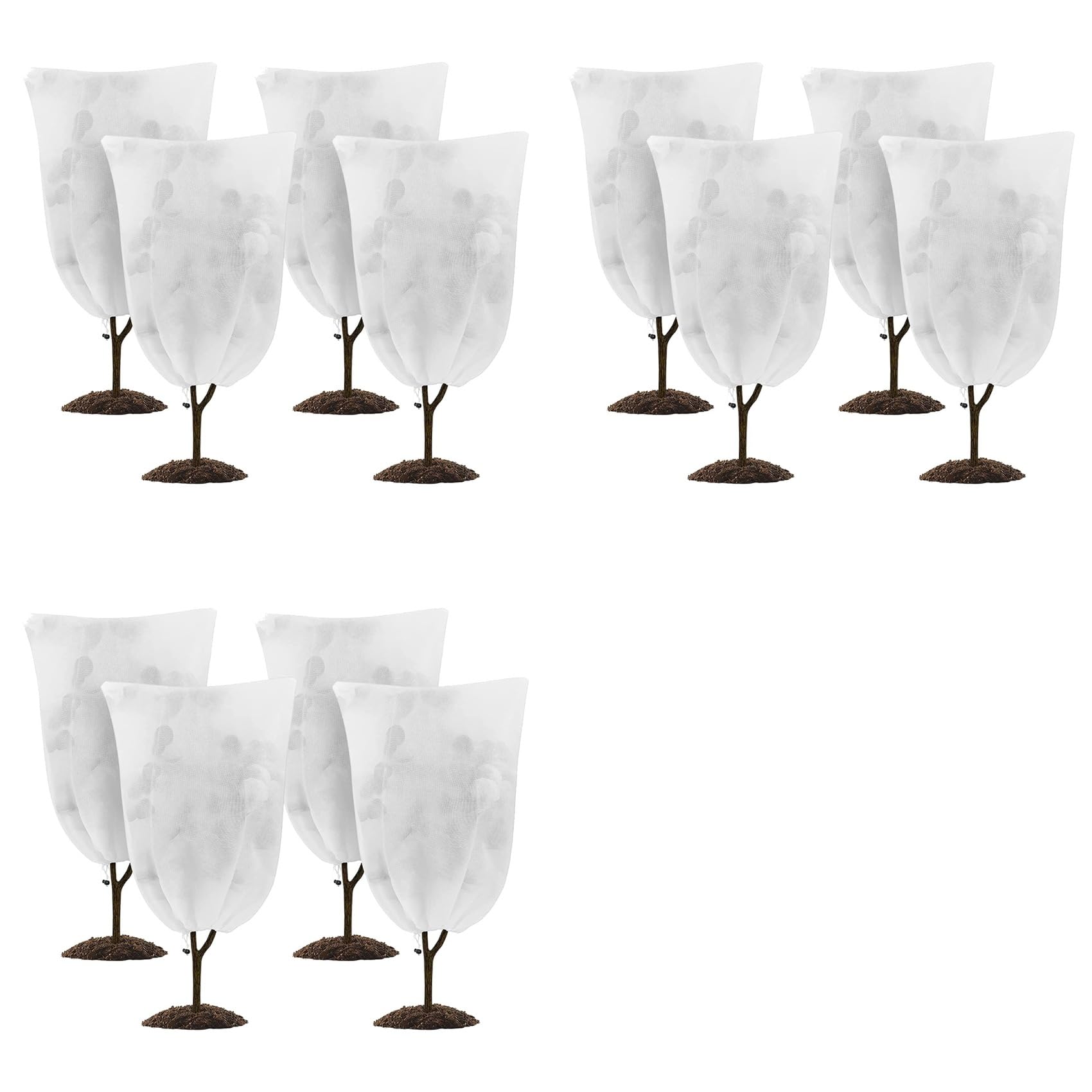 Jnchdghwa White 12 Pack Plant Covers Freeze Protection 24X 32In Winter Cold Weather Frost Protection Blanket With Drawstring For Outdoor