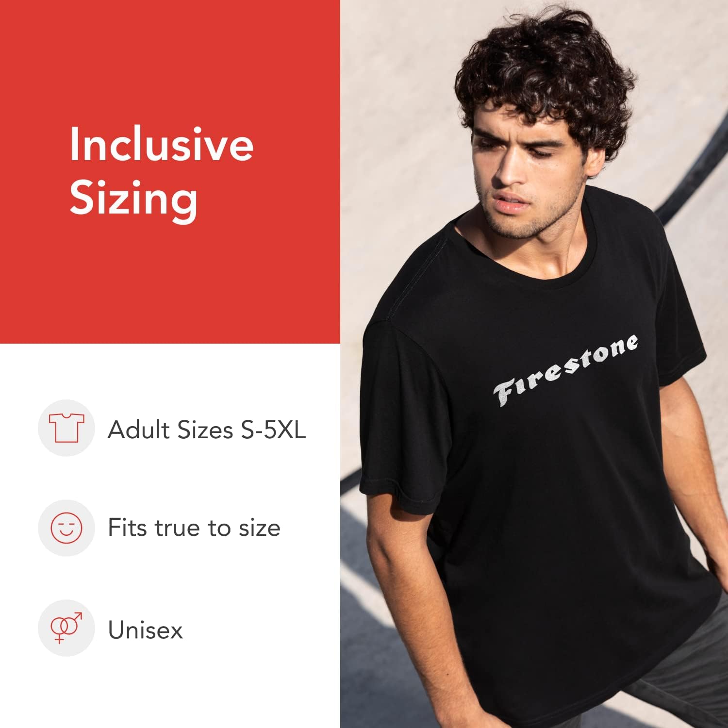 Firestone Apparel - Classic Cotton Branded T Shirt – Unisex Graphic Logo Tshirts – Modern Classic Fit – Adult Sizes