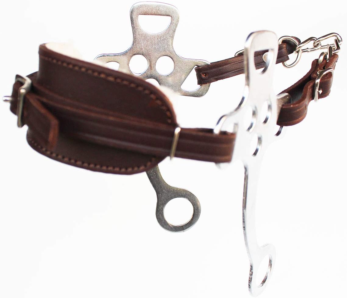 Horse Brown Leather Hackamore English Western Bridle Bit Bitless Tack 35H56