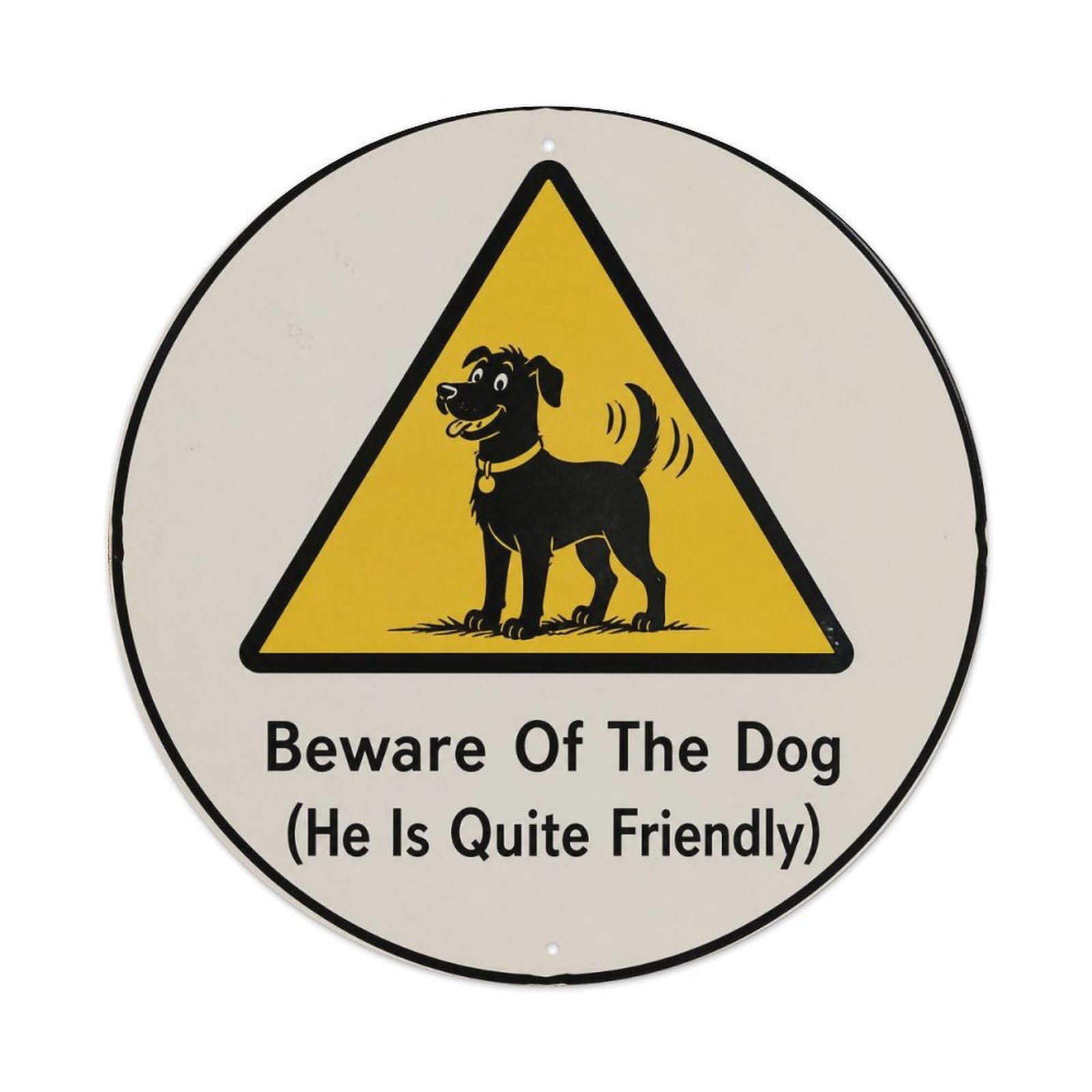 Olyhtr 8X8inch Classic Style Pet Humor Social Satire British Illustration Style Metal Tin Sign