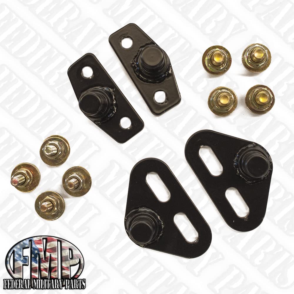 Federal Military Part- Hard X-Door Strikers, Set of 4, Black, Includes Mounting Hardware, Compatible with Humvee