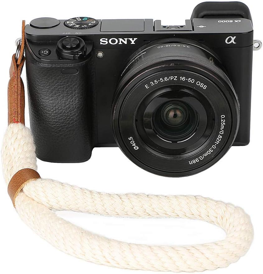 Camera Hand Wrist Strap, Soft Cotton Wrist Strap compatible A6000 A6300 A6500 X100F X100T X100S X100 X-T2 X-T10 X-T20 X-E2 X-E3 and other Mirrorless Cameras (Beige)