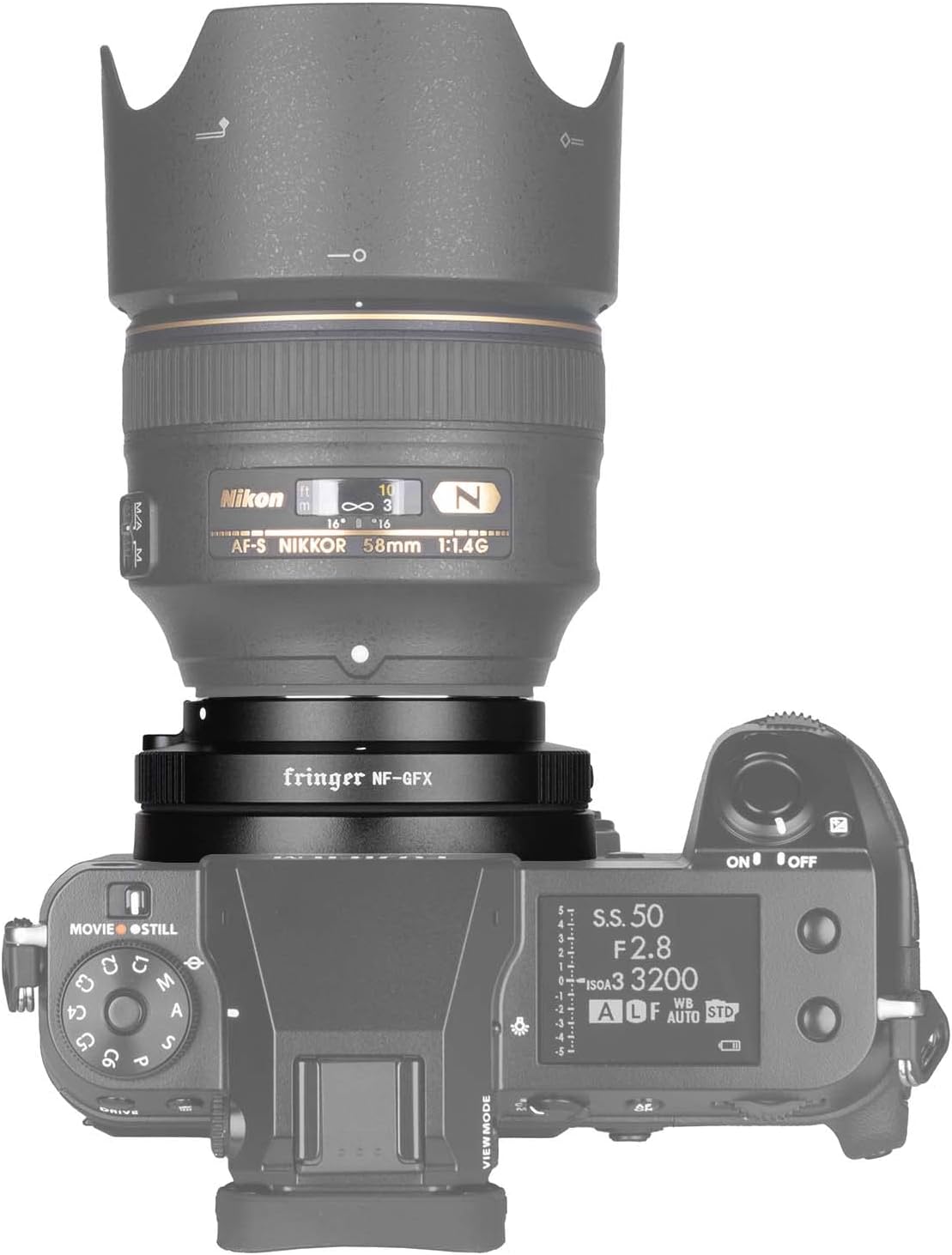 Fringer NF-GFX (FR-NFTG1) Camera Lens Mount Adapter Auto Focus Built-in Electronic Aperture Compatible with Nikon D,G,E Lens Sigma Tamron NF to Fuji Fujifilm GFX100s/50R/50S Cameras Adapters…