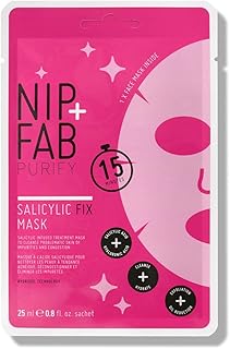Nip + Fab Salicylic Acid Fix Sheet Mask for Face with Salicylic Acid, Hyaluronic Acid, Lotus Flower BHA Facial Mask, 24ml