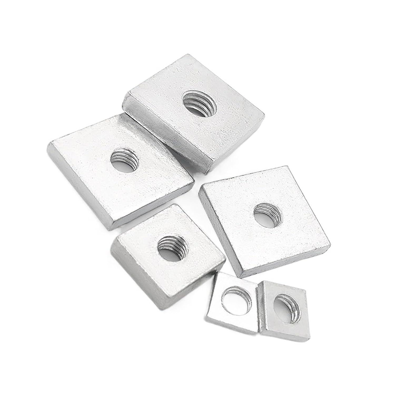 20/ 40pcs/lot Square Nut M3 M4 M5 M6 Carbon Steel Galvanized Zinc Plated Thin Quadrangle Block(40PCS,M6x14x14x4mm)